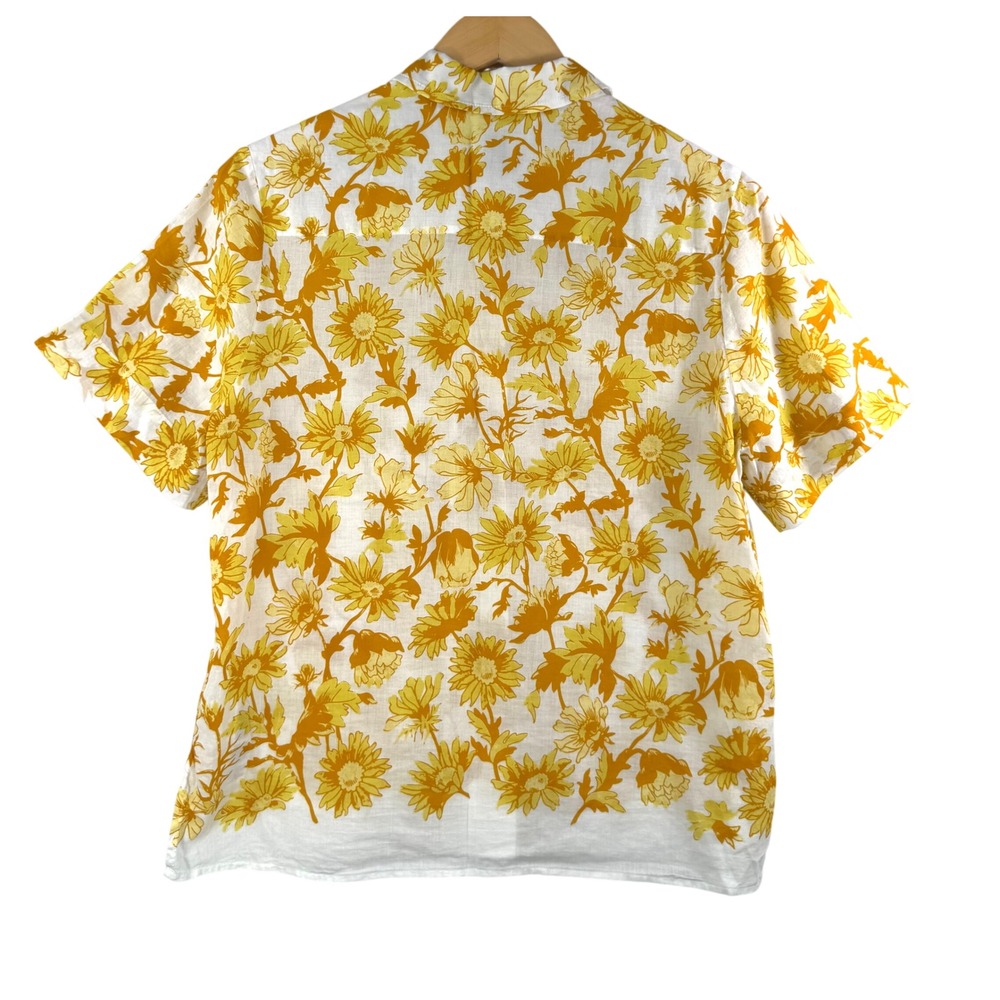 Paul Smith Floral-Print Cotton-Mousseline Shirt Yellow Floral Print Size S (36) - Picture 4 of 8